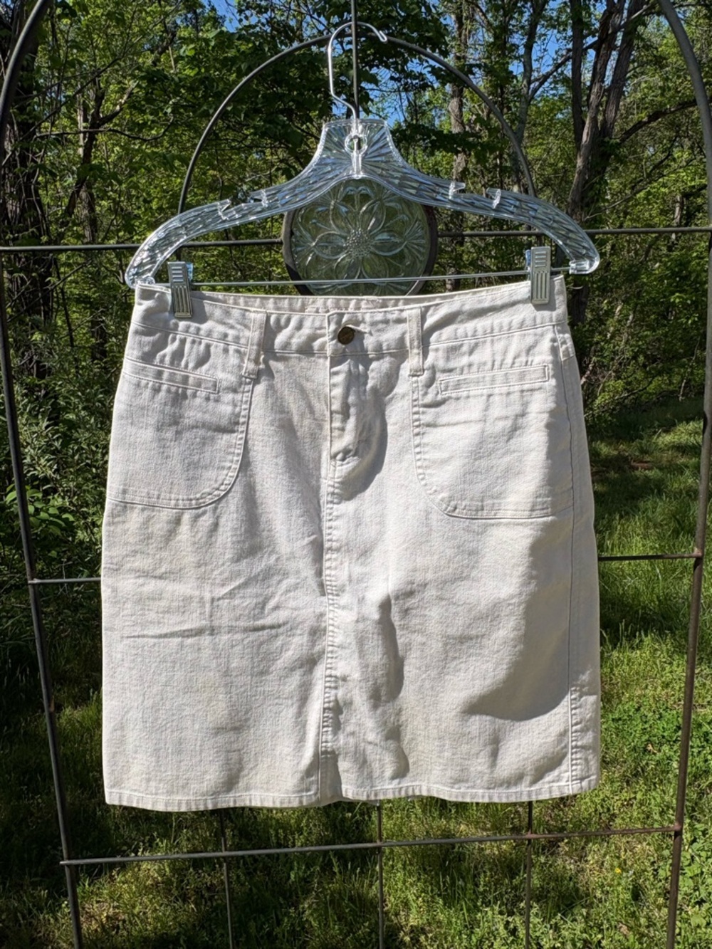 Mudd Cream Mini Skirt Women's Y2K Vintage Neutral Summer Spring Large Casual